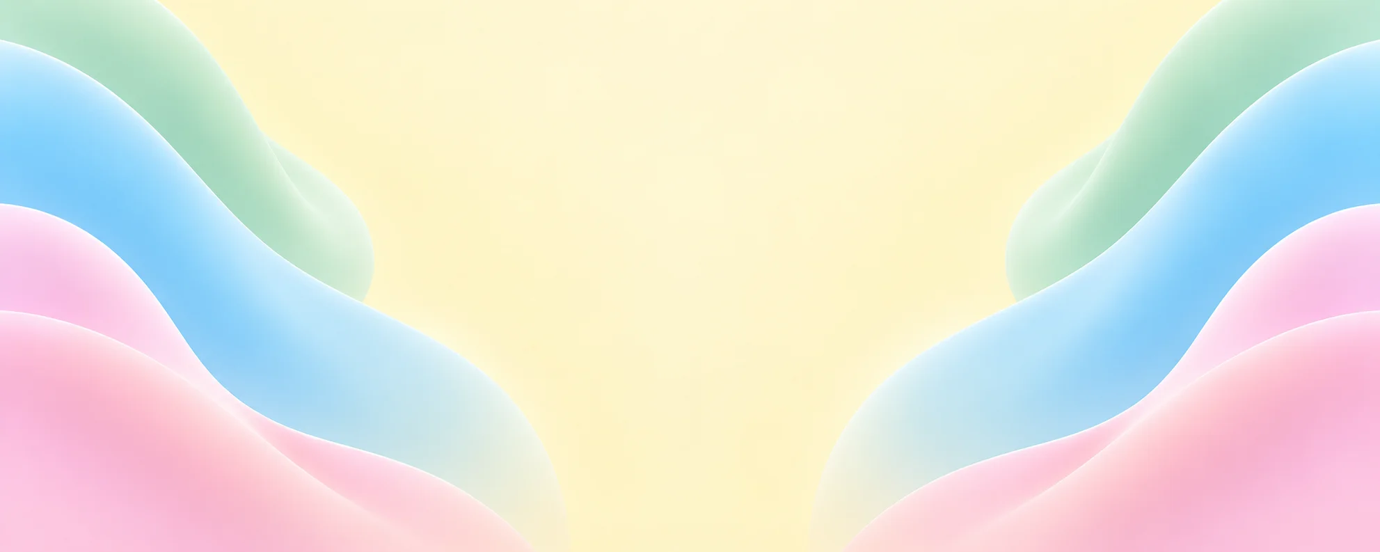 Symmetrical pastel folds framing a warm yellow centre
